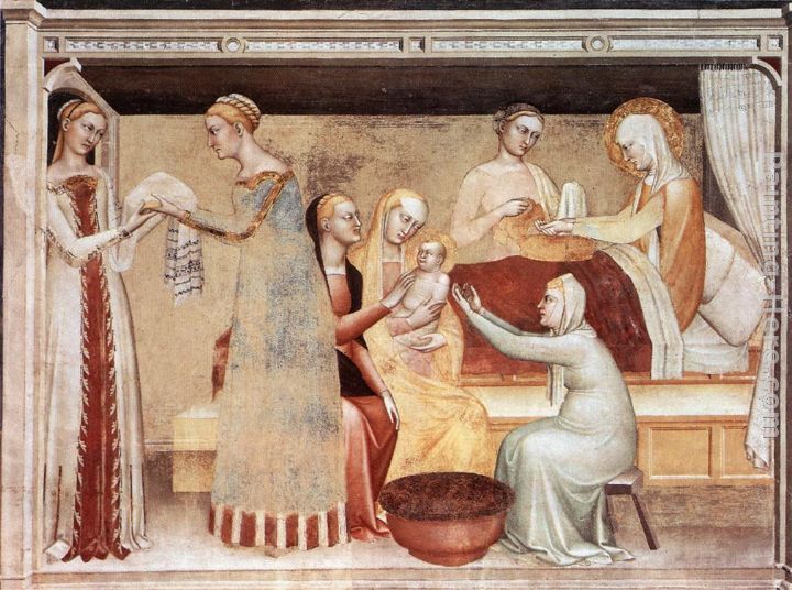 The Birth of the Virgin painting - Giovanni da Milano The Birth of the Virgin art painting